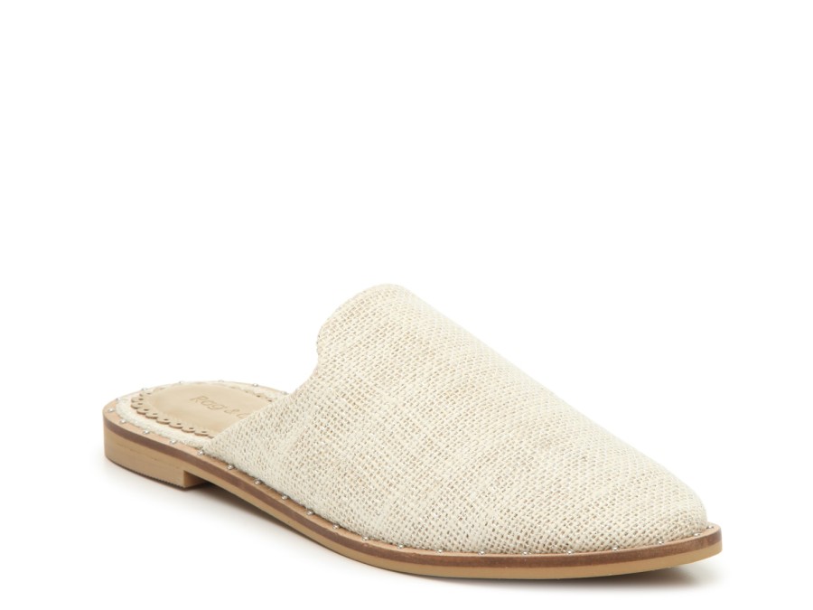 Wholesale Rag & Co Lia Mule Cream/Silver Metallic Canvas