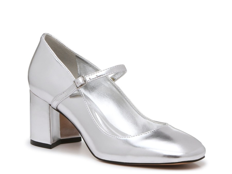 Online Mix No. 6 Breena Mary Jane Pump Silver Metallic Synthetic