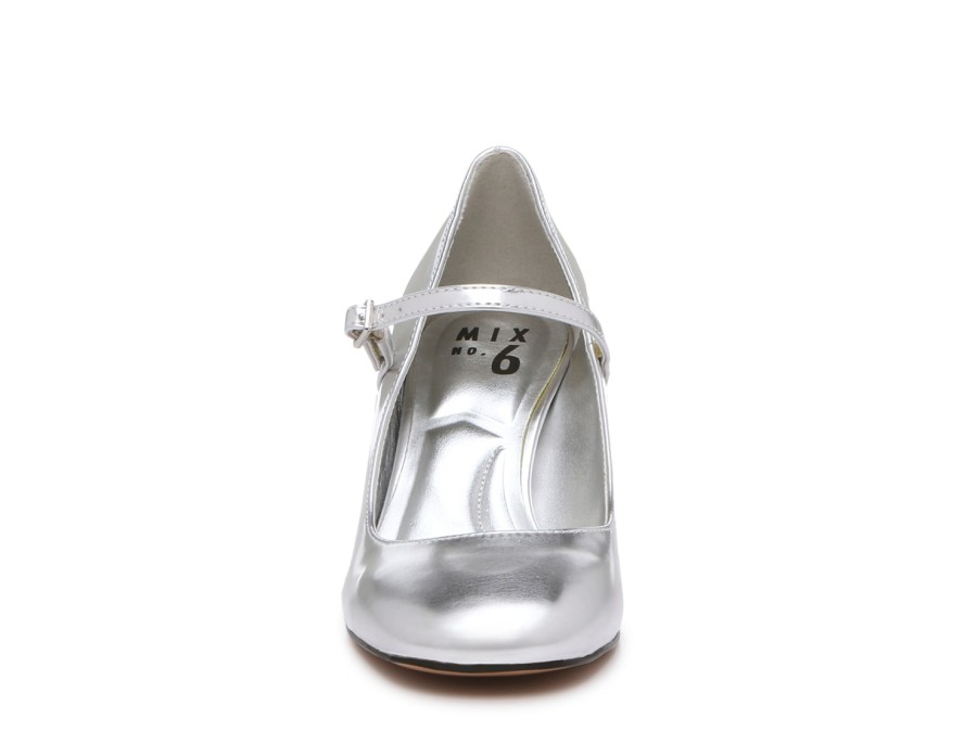 Online Mix No. 6 Breena Mary Jane Pump Silver Metallic Synthetic