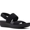 Clearance Clarks Cloudsteppers Arla Stroll Wedge Sandal Black