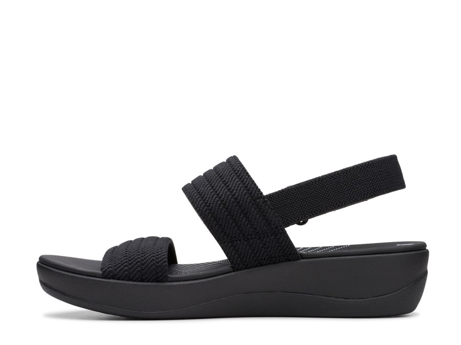 Clearance Clarks Cloudsteppers Arla Stroll Wedge Sandal Black