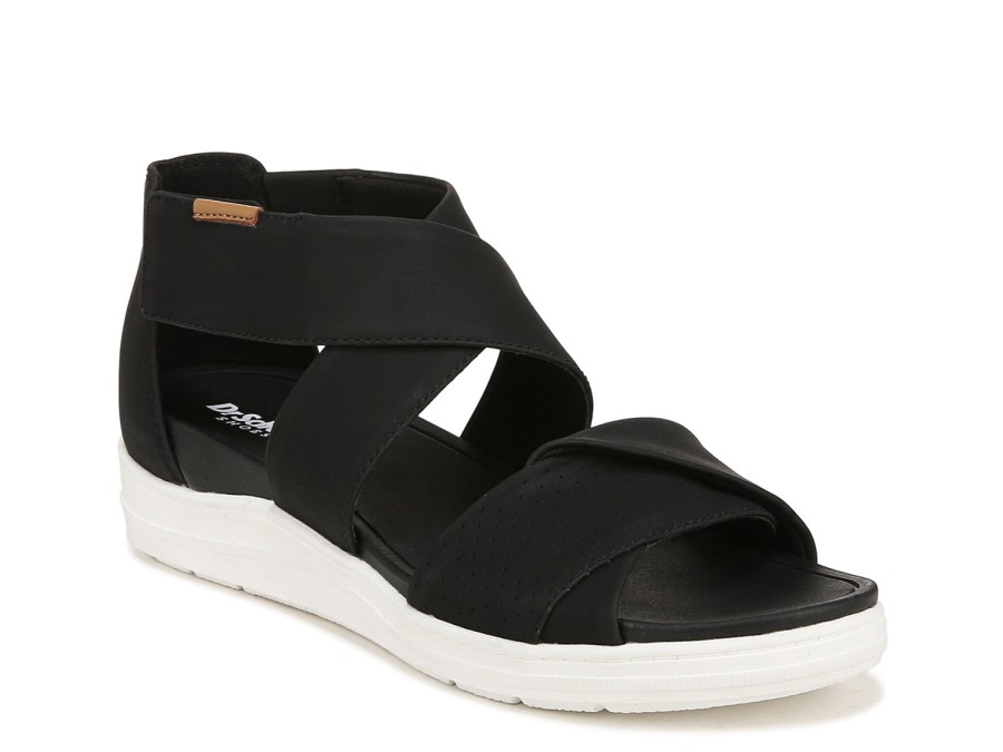 New Dr. Scholl's Time Off Fun Wedge Sandal Black