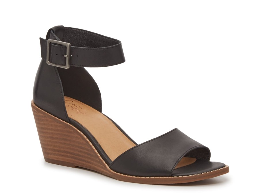 Clearance Crown Vintage Cintia Wedge Sandal Black