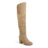 Best Journee Collection Kaison Extra Wide Calf Over-The-Knee Boot Stone