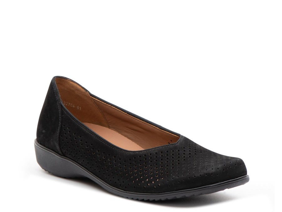 Clearance Ara Avril Ballet Flat Black Faux Suede