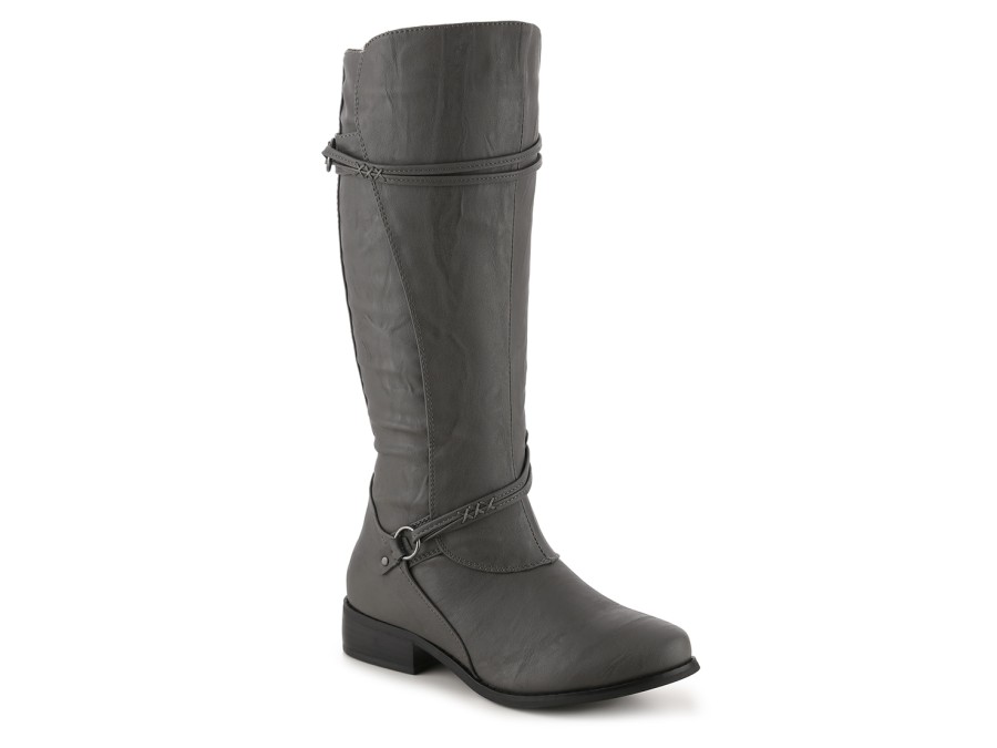 Hot Journee Collection Harley Riding Boot Grey