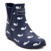 Best London Fog Piccadilly Rain Boot Navy/White Whales