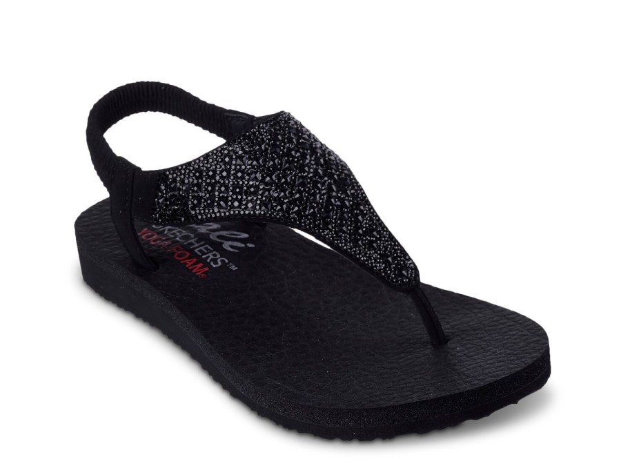 Clearance Skechers Cali Meditation Rockstar Sandal Black