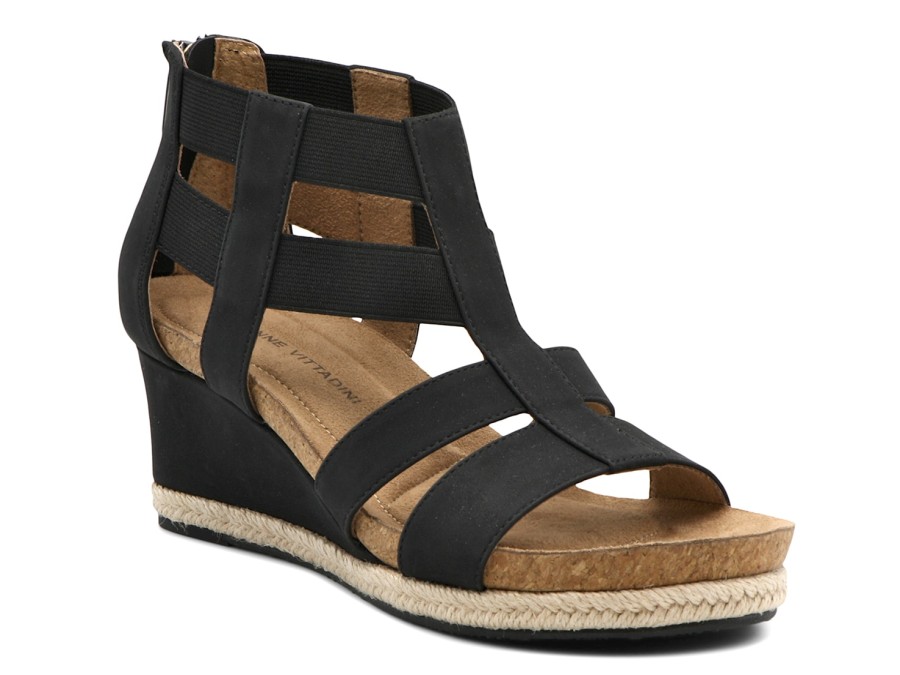 Best Adrienne Vittadini Truly Wedge Sandal Black