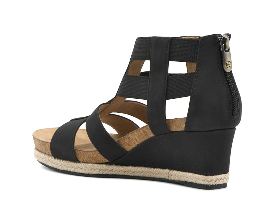 Best Adrienne Vittadini Truly Wedge Sandal Black