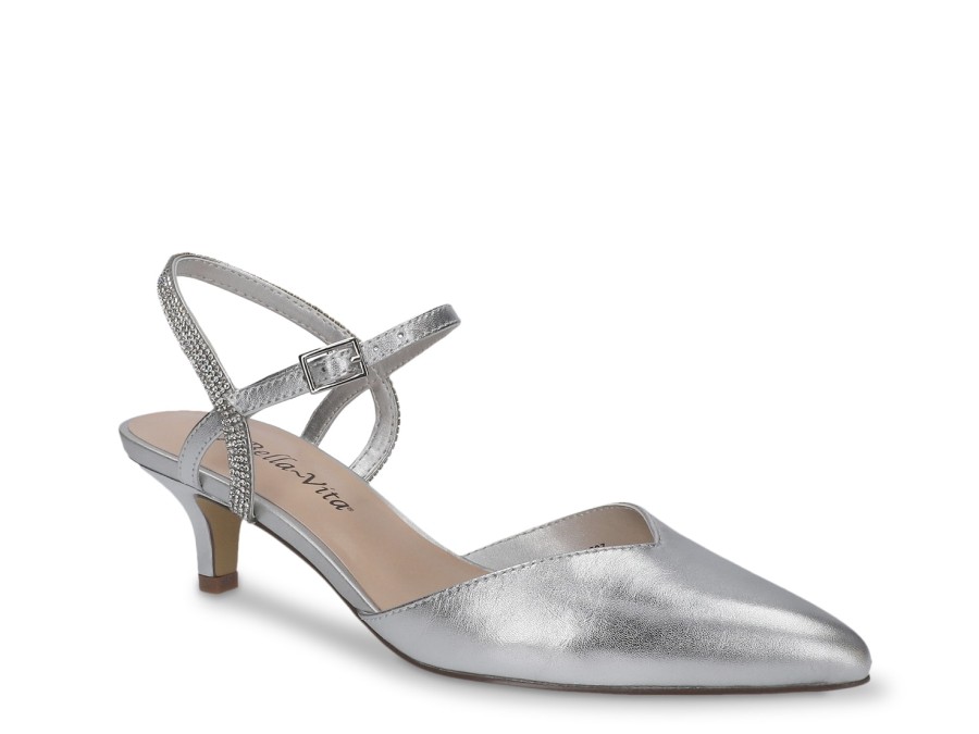 Best Bella Vita Katriana Pump Silver Metallic Leather