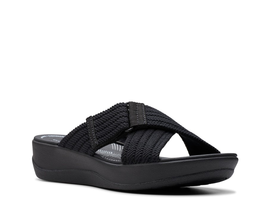 Wholesale Clarks Cloudsteppers Arla Wave Sandal Black