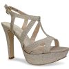 Clearance Touch Ups by Benjamin Walk Queenie Platform Sandal Gold Metallic