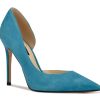 New Nine West Folowe Pump Teal Suede