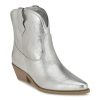 Best Nine West Texen Western Bootie Silver Metallic