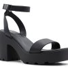 Clearance Call It Spring Wave Platform Sandal Black