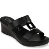 Hot Italian Shoemakers Tenley Wedge Sandal Black