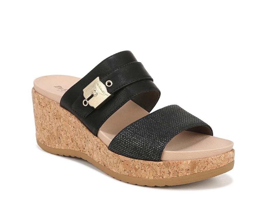 Clearance Dr. Scholl's Cali Vibe Wedge Sandal Black