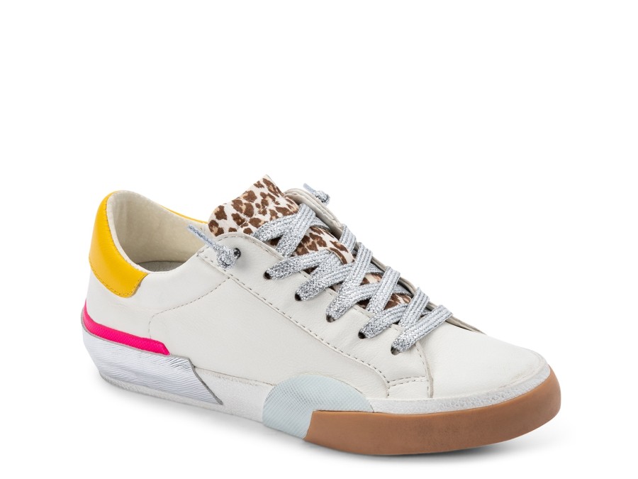 Wholesale Dolce Vita Zina Court Sneaker White/Yellow/Pink/Leopard Print