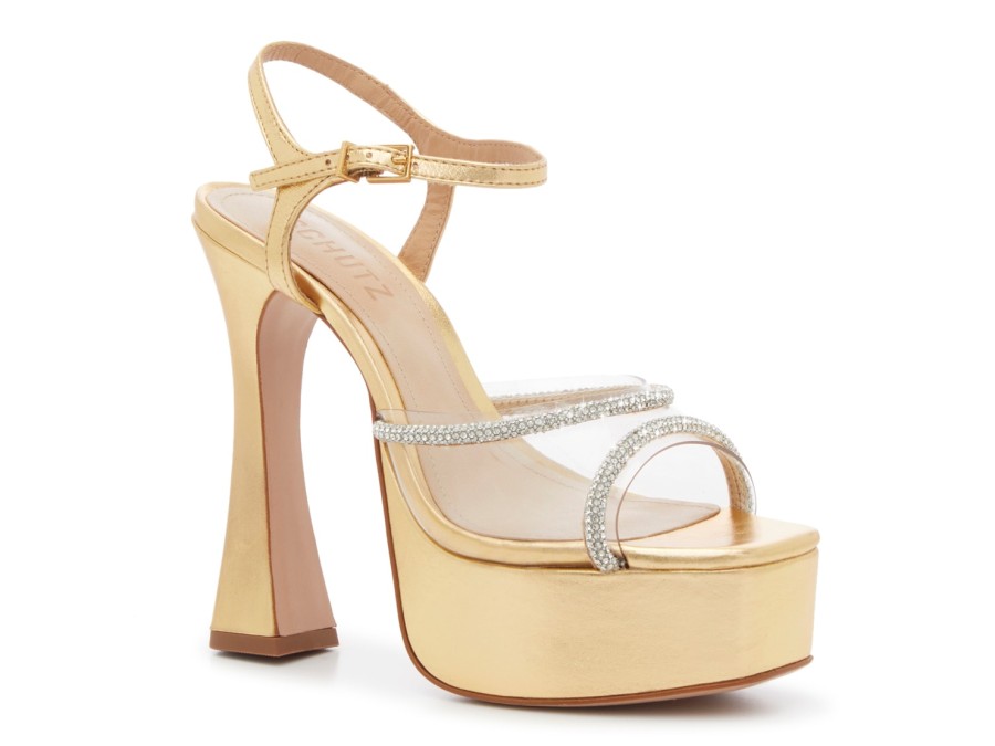 Clearance Schutz Aileen Sandal Gold Metallic