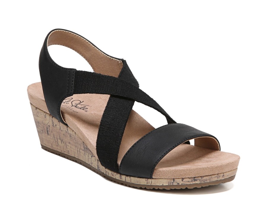 Clearance LifeStride Mexico Wedge Sandal Black