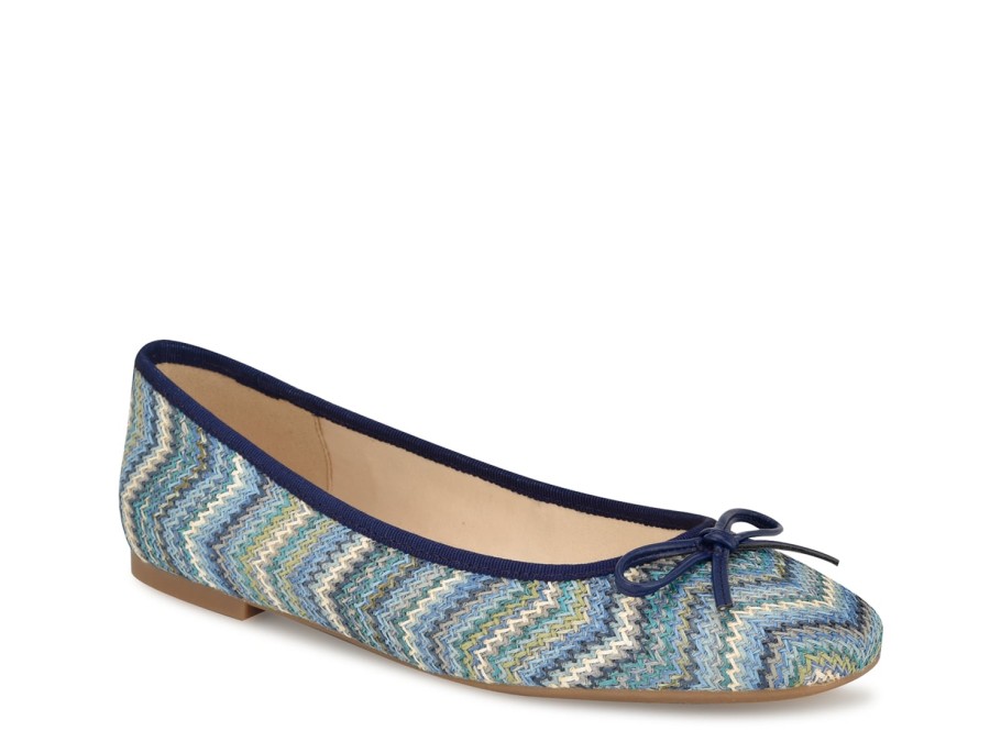 Best Nine West Tootsy Flat Blue Multicolor