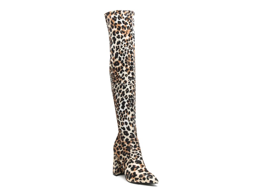 Best London Rag Flittle Over-The-Knee Boot Leopard Print