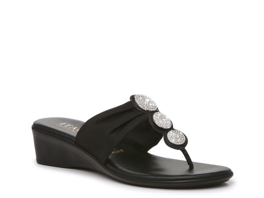 New Italian Shoemakers Gloss Sandal Black