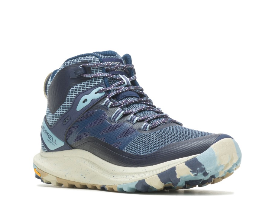 Hot Merrell Antora 3 Mid Hiking Boot - Women'S Sea Blue