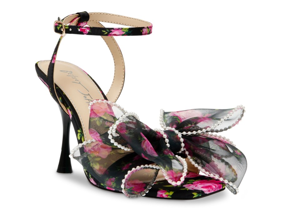 Best Betsey Johnson Luz Sandal Black Floral Print