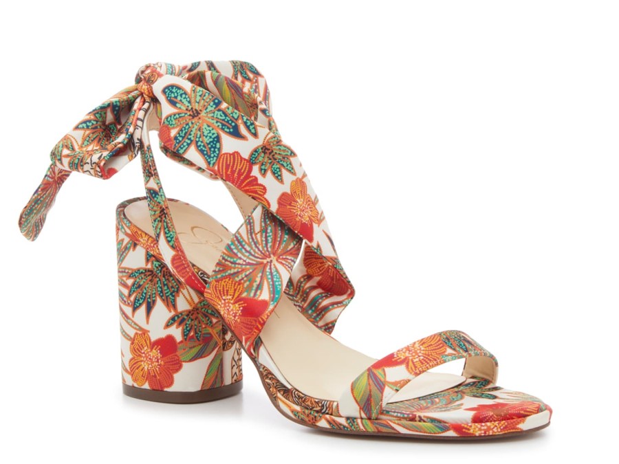 Best Jessica Simpson Chamila Sandal Beige/Orange/Green Jungle Print