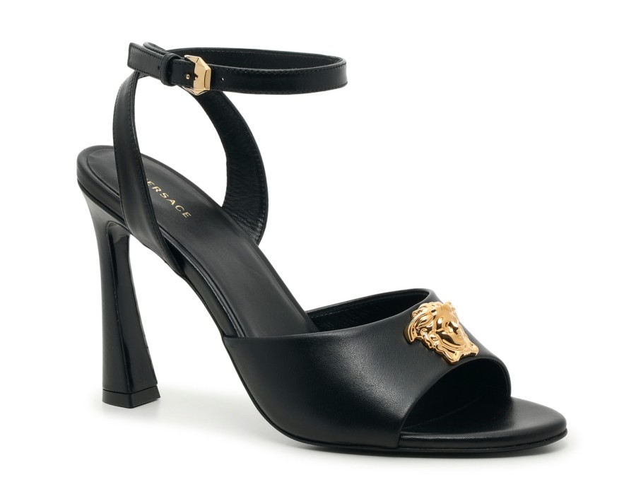 Online Versace Emblem Sandal Black