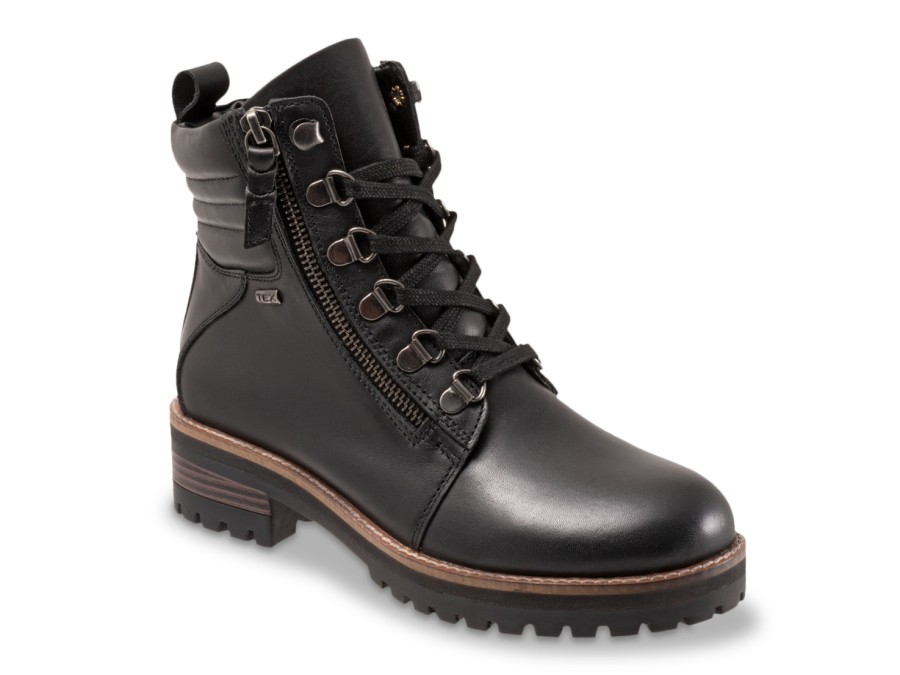 Online Softwalk Everett Waterproof Combat Boot Black