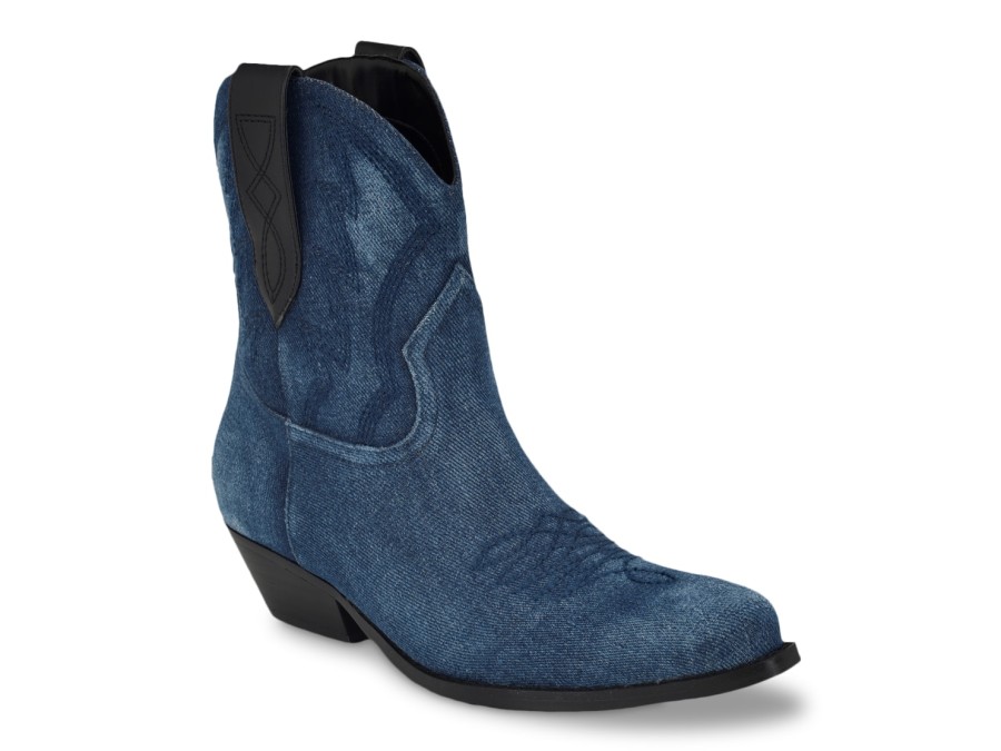 Hot Guess Ginette Cowboy Bootie Blue