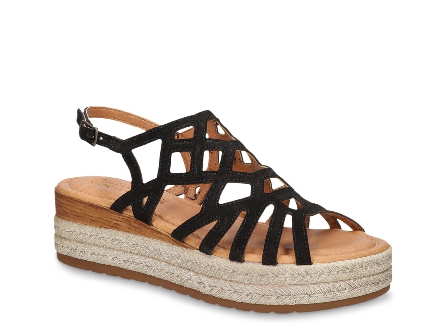 Wholesale Bella Vita Zip-Italy Espadrille Platform Sandal Black