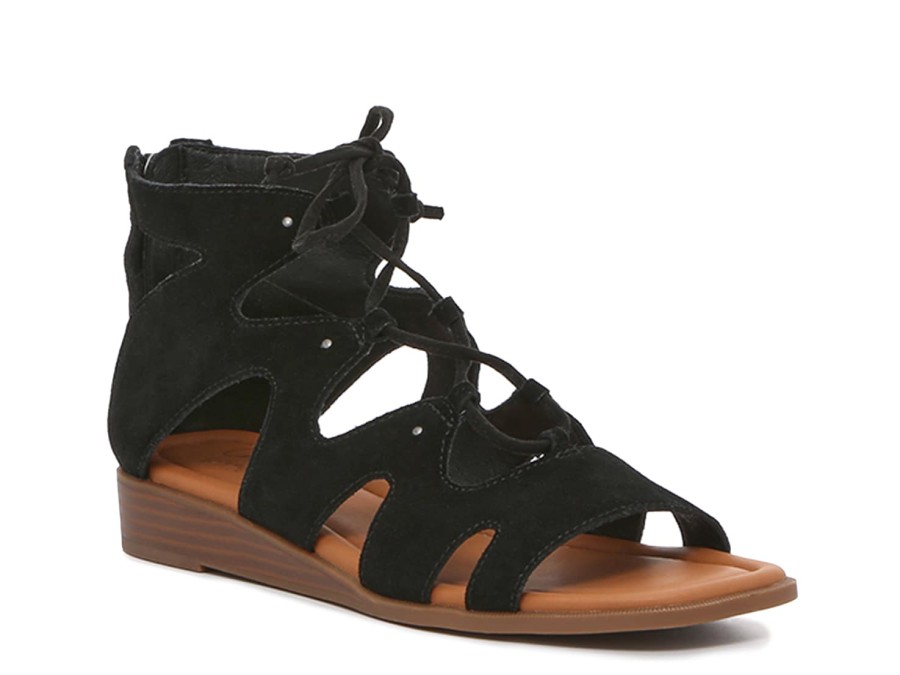 Best Crown Vintage Salianna Gladiator Sandal Black Suede