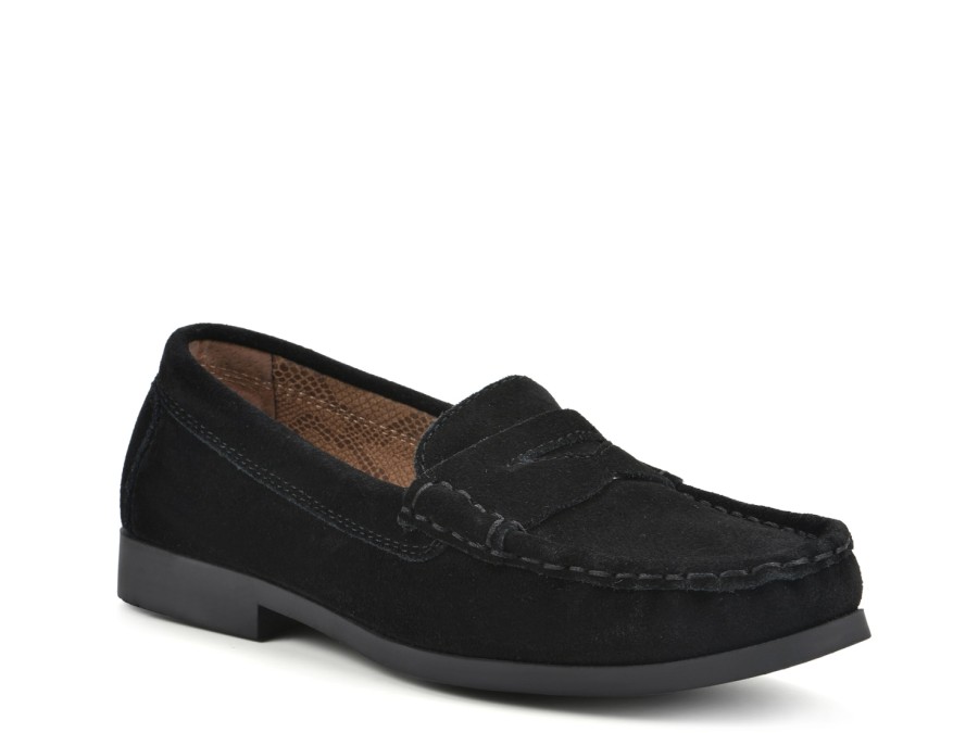 Best White Mountain Cashews Penny Loafer Black Suede