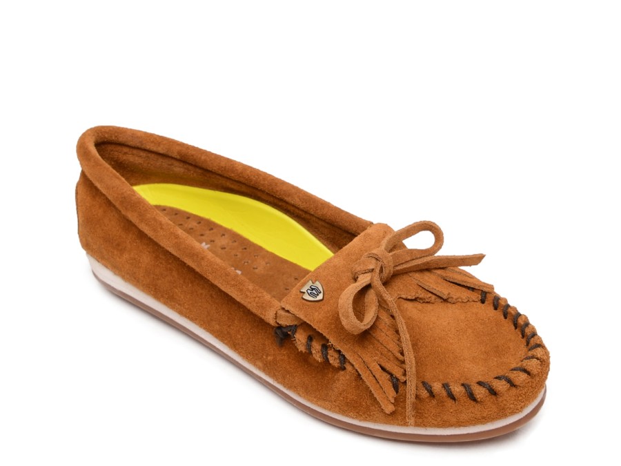 Clearance Minnetonka Kilty Plus Moccasin Cognac