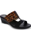 Wholesale Italian Shoemakers Sadey Wedge Sandal Multicolor Leopard Print