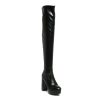 Clearance London Rag Bubble Over-The-Knee Boot Black Patent