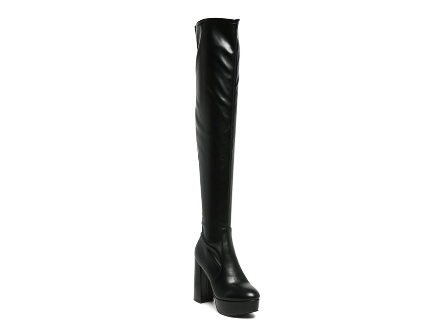 Clearance London Rag Bubble Over-The-Knee Boot Black Patent