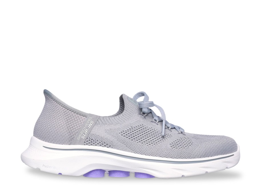 New Skechers Hands Free Slip-Ins Go Walk 7 Via Slip-On Sneaker - Women'S Grey/Purple