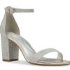 New Bandolino Armory Sandal Silver Metallic Glitter Mesh