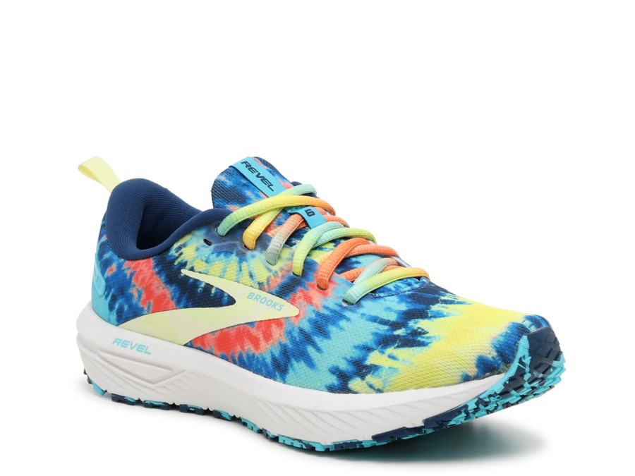 Wholesale Brooks Revel 6 Running Shoe - Women'S Blue/Yellow/Red Tie-Dye