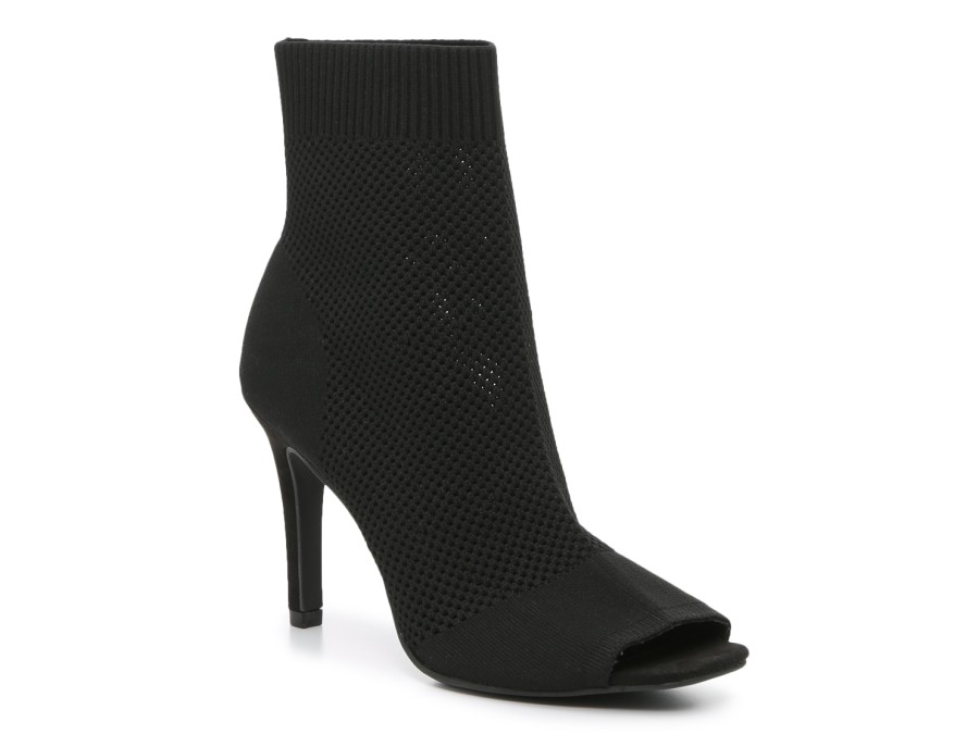 Clearance Mia Saddie Peep-Toe Boot Black