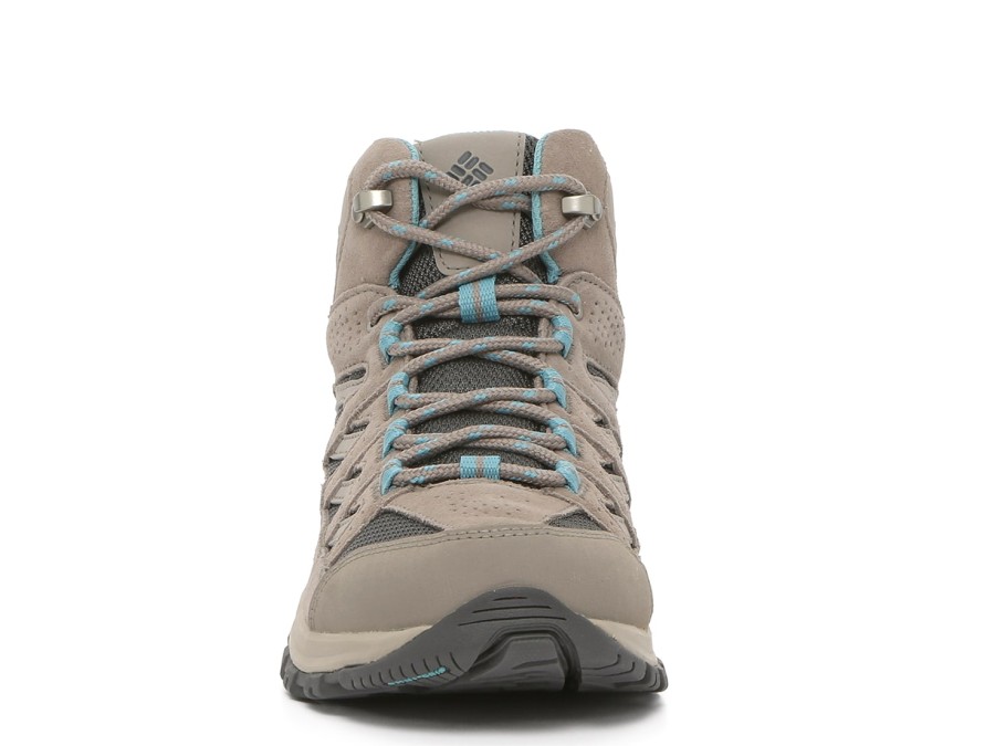 Clearance Columbia Crestwood Wide Hiking Boot - Women'S Light Grey/Dark Grey/Blue