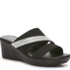 Clearance Italian Shoemakers Boom Wedge Sandal Black