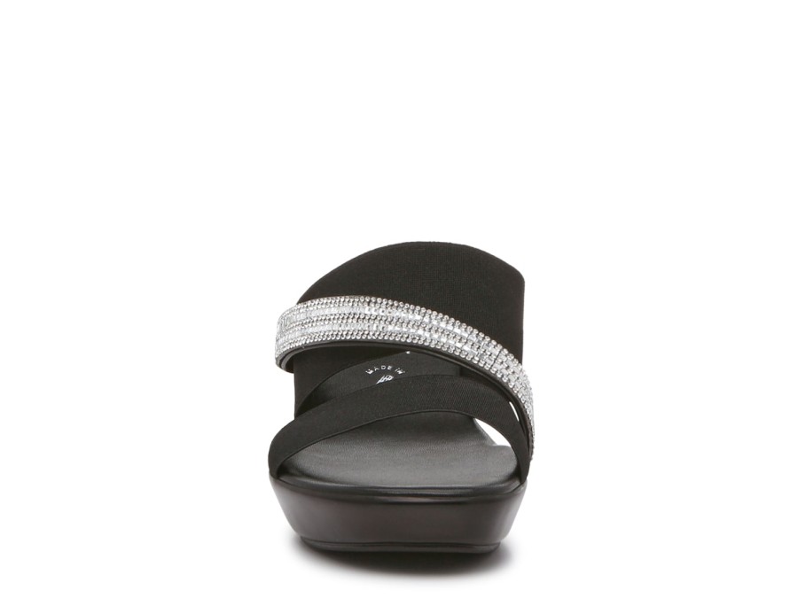 Clearance Italian Shoemakers Boom Wedge Sandal Black