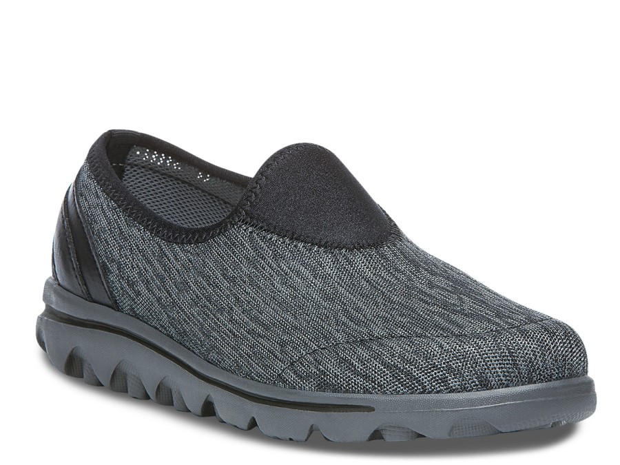 New Propet Travel Slip-On Sneaker Grey Heathered