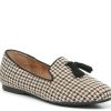 Online Kelly & Katie Peyton Flat Black/Beige Houndstooth Print